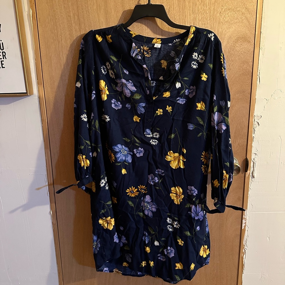 Old Navy Floral Mini Dress - Navy, Yellow, Purple